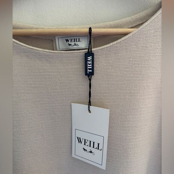 NWT WEILL cream colored long sleeve tunic sweater sz 10 - Picture 4 of 9